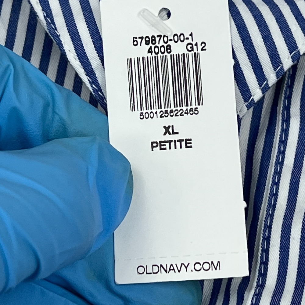 Old Navy Loose Mini Shirt Dress Womens XL Petite Blue Striped Long Sleeve Button - Picture 3 of 11